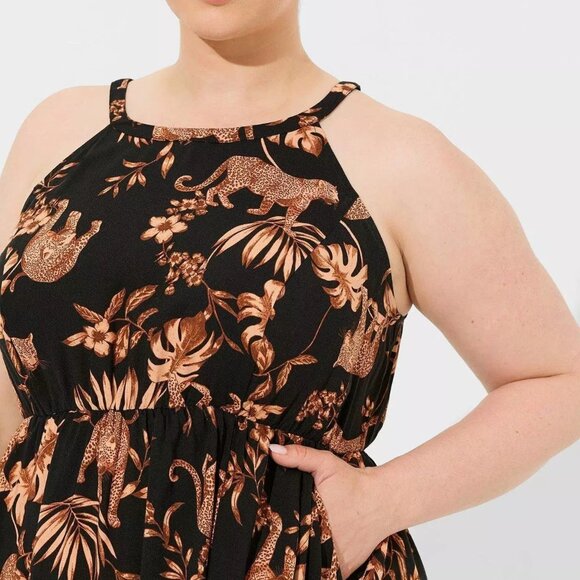 ❤NWT VINTAGE TORRID MINI A LINE DRESS w/POCKETS - LEOPARD ANIMAL PRINT PLUS SIZE - Picture 4 of 13